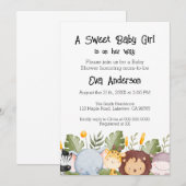 Schattige Woodland Waterverf Baby shower Invitatio Kaart (Voorkant / Achterkant)