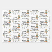 Schattige Woodland Waterverf Kerst Inpakpapier Vel (Voorkant)