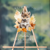 Schattige Woodland Wolf Herfst Baby shower Welkom Acryl Bord (Neutraal)