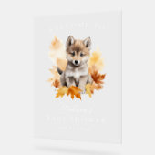 Schattige Woodland Wolf Herfst Baby shower Welkom Acryl Bord (Hoek)