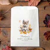 Schattige Woodland Wolf Pup Herfst Baby shower Bedankzakje