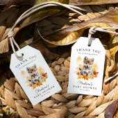 Schattige Woodland Wolf Pup Herfst Baby shower Cadeaulabel