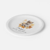 Schattige Woodland Wolf Pup Herfst Baby shower Papieren Bordje (Gekanteld)