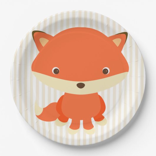 Schattige Woodlands Creature Fox Party Bord (Voorkant)