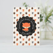 Schattige Woodlands Dieren Fox Baby shower Uitnodi Kaart (Staand voorkant)