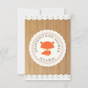 Schattige Woodlands Dieren Fox Baby shower Uitnodi Kaart