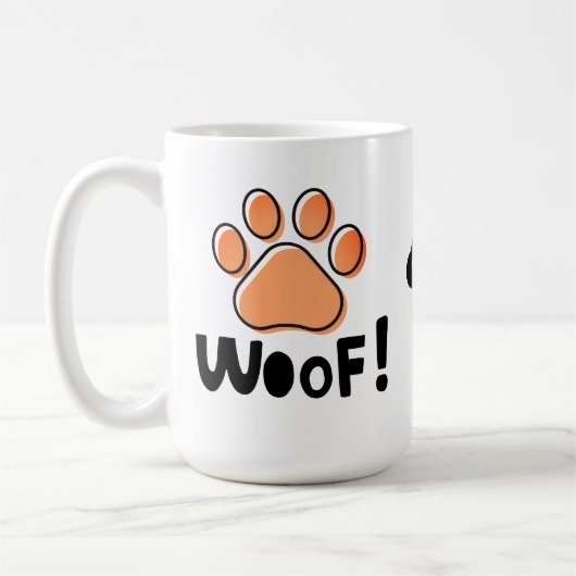 Schattige Woof Hondenliefhebbers Koffie Mok (Links)
