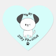 Schattige Woof Stay Positive Winking White Dog