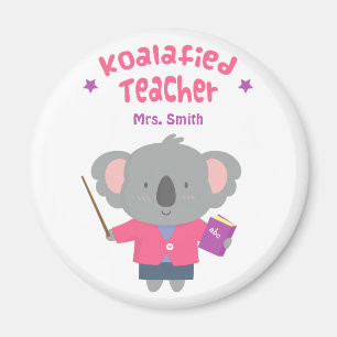 Schattige woordspeling humor koala beer leraar mag magneet