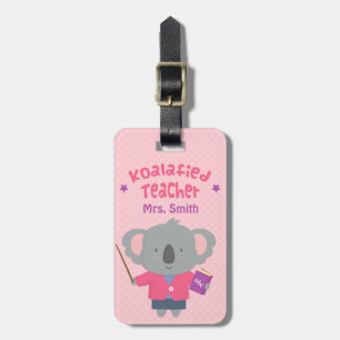 Schattige woordspeling humor koala beer vrouwelijk bagagelabel