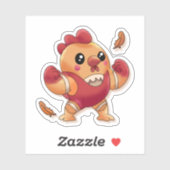 Schattige worstelen haan sticker (Vel)