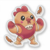 Schattige worstelen haan sticker (Voorkant)
