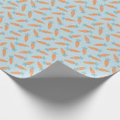 Schattige wortelpatroon op lichtblauw cadeaupapier (Hoek)