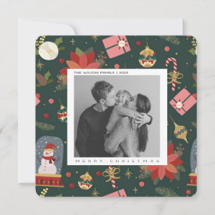 Schattige Xmas Familie Foto kerstvakantie briefkaa Feestdagenkaart