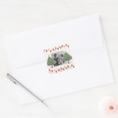Schattige Xmas Familie Foto kerstvakantie briefkaa Vierkante Sticker (Envelop)