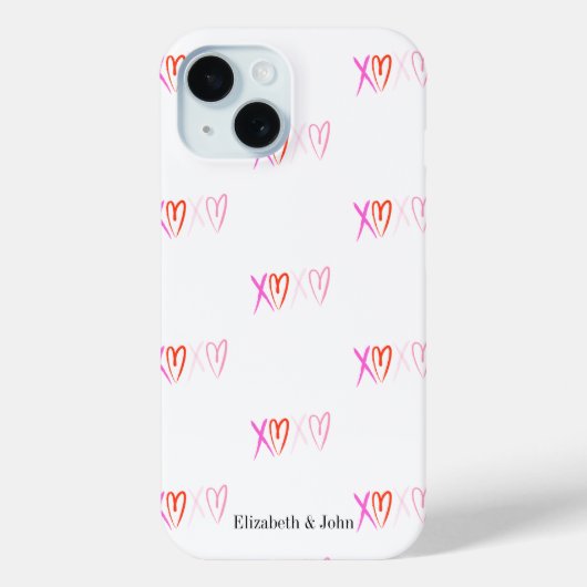 Schattige "XOXO" Hartjes Valentijnsdag Case-Mate iPhone Case (Achterkant)