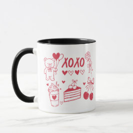 Schattige XOXO Valentijn | Coquette Beer en Cake Mok