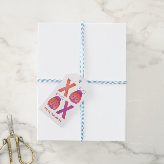 Schattige XOXO Valentijns Geschenklabel Cadeaulabel (Met Touw)