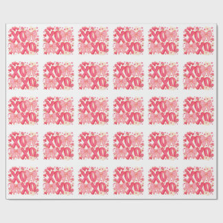 Schattige XOXO Valentijnsbogen Hartjes Roze Coquet Cadeaupapier