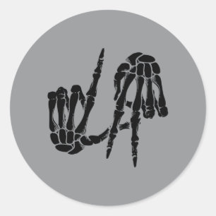 Schattige Y Los Angeles Handgebaar Skelet La Cadea Ronde Sticker