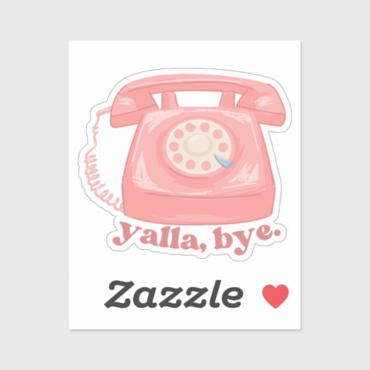 Schattige Yalla Bye Retro Arabi Funny Arab Sticker (Vel)