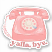 Schattige Yalla Bye Retro Arabi Funny Arab Sticker (Voorkant)