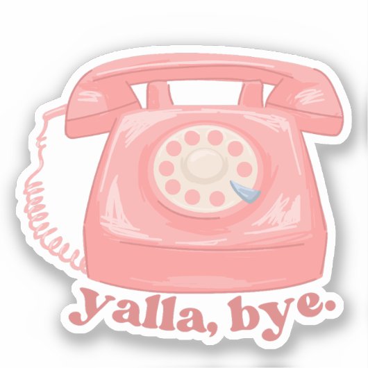 Schattige Yalla Bye Retro Arabi Funny Arab Sticker (Voorkant)