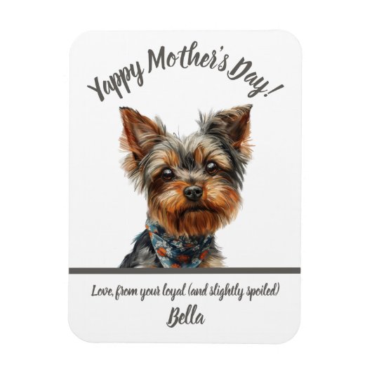 Schattige Yappy Yorkie Moederdag Magneet (Verticaal)