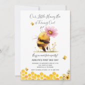 Schattige Yellow Bee Daisy wordt één jaar Kaart (Voorkant)