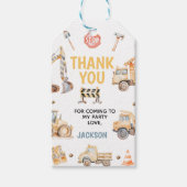 Schattige Yellow Boys Construction Dirty 3rdy Verj Cadeaulabel (Voorkant)