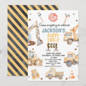 Schattige Yellow Boys Construction Dirty 3rdy Verj Kaart (Voorkant / Achterkant)