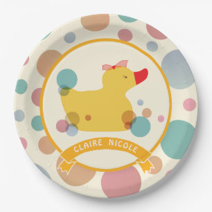 Schattige Yellow Duck Verjaardagsfeest Papieren Bordje