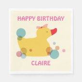 Schattige Yellow Duck Verjaardagsfeest Servet (Voorkant)