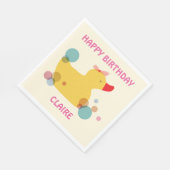 Schattige Yellow Duck Verjaardagsfeest Servet (Hoek)