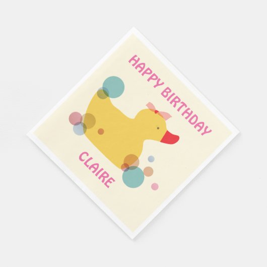 Schattige Yellow Duck Verjaardagsfeest Servet (Hoek)