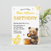 Schattige Yellow Honey Beer verjaardagsfeestje Kaart (Staand voorkant)