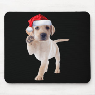 Schattige Yellow Lab Puppy Shirt Santa Hat Funny C Muismat