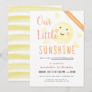 Schattige Yellow Sunshine Girl Virtuele Verjaardag Kaart