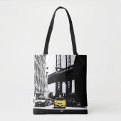 Schattige Yellow Taxi NYC New York City Brooklyn Z Tote Bag (Voorkant)