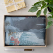 Schattige Yeti met kerstcadeaus in een grot Tissuepapier (Geschenk)