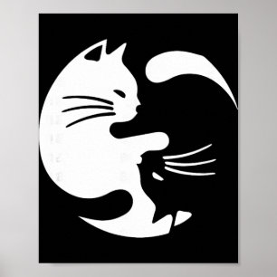 Schattige Yin en Yang katten Yoga Vredeliefhebber Poster
