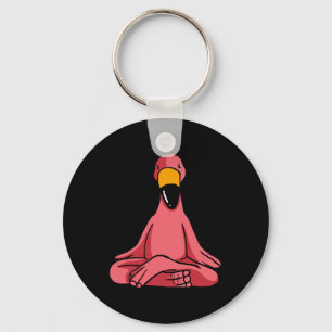 Schattige Yoga Flamingo's Grappige Roze Watervogel Sleutelhanger