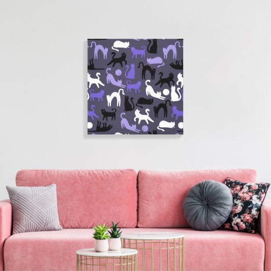 Schattige Yoga Schattigee Kattenhoudingen Canvas Afdruk (Insitu (Woonkamer))