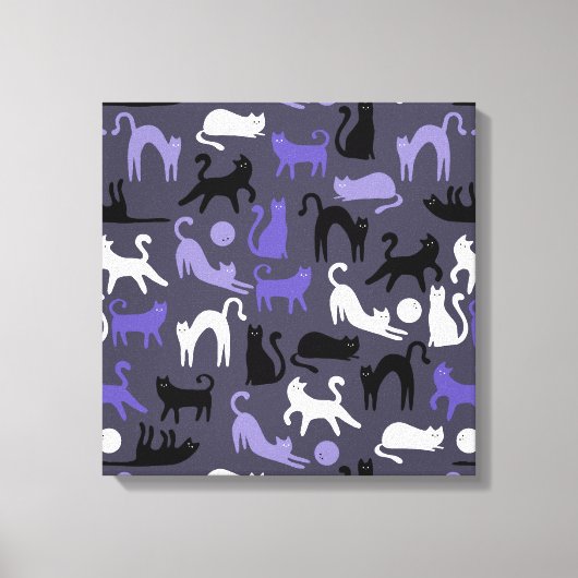 Schattige Yoga Schattigee Kattenhoudingen Canvas Afdruk (Voorkant)