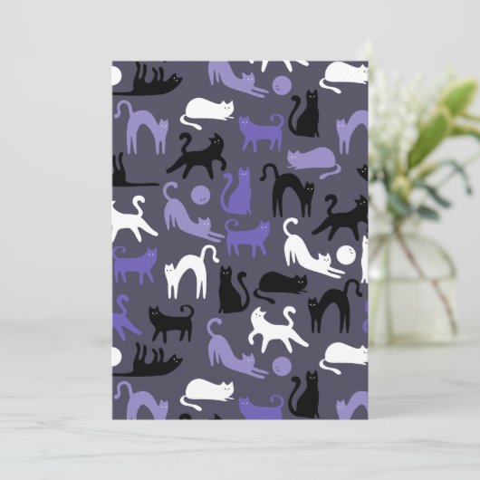 Schattige Yoga Schattigee Kattenhoudingen Feestdagenkaart (Staand voorkant)