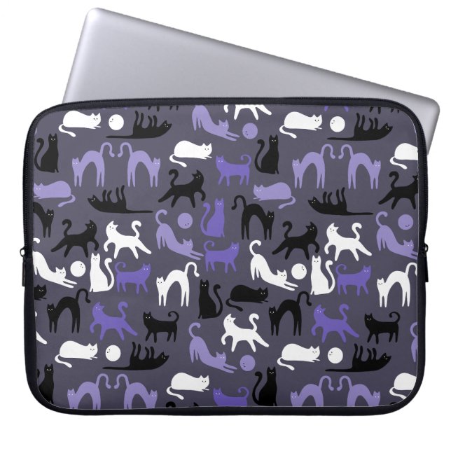 Schattige Yoga Schattigee Kattenhoudingen Laptop Sleeve (Voorkant)