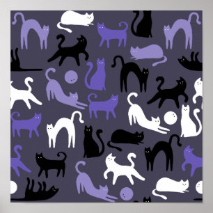 Schattige Yoga Schattigee Kattenhoudingen Poster