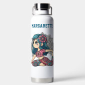 schattige yogameisjes gym waterfles (Achterkant)