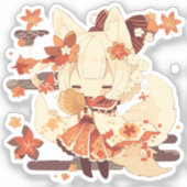 Schattige Yokai-geïnspireerd Japans design Sticker (Voorkant)