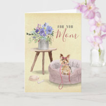 Schattige Yorkie Aquarel Gepersonaliseerde Moederd